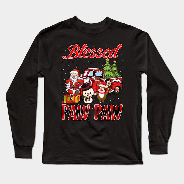 Blessed Paw Paw Red Plaid Christmas Long Sleeve T-Shirt by intelus